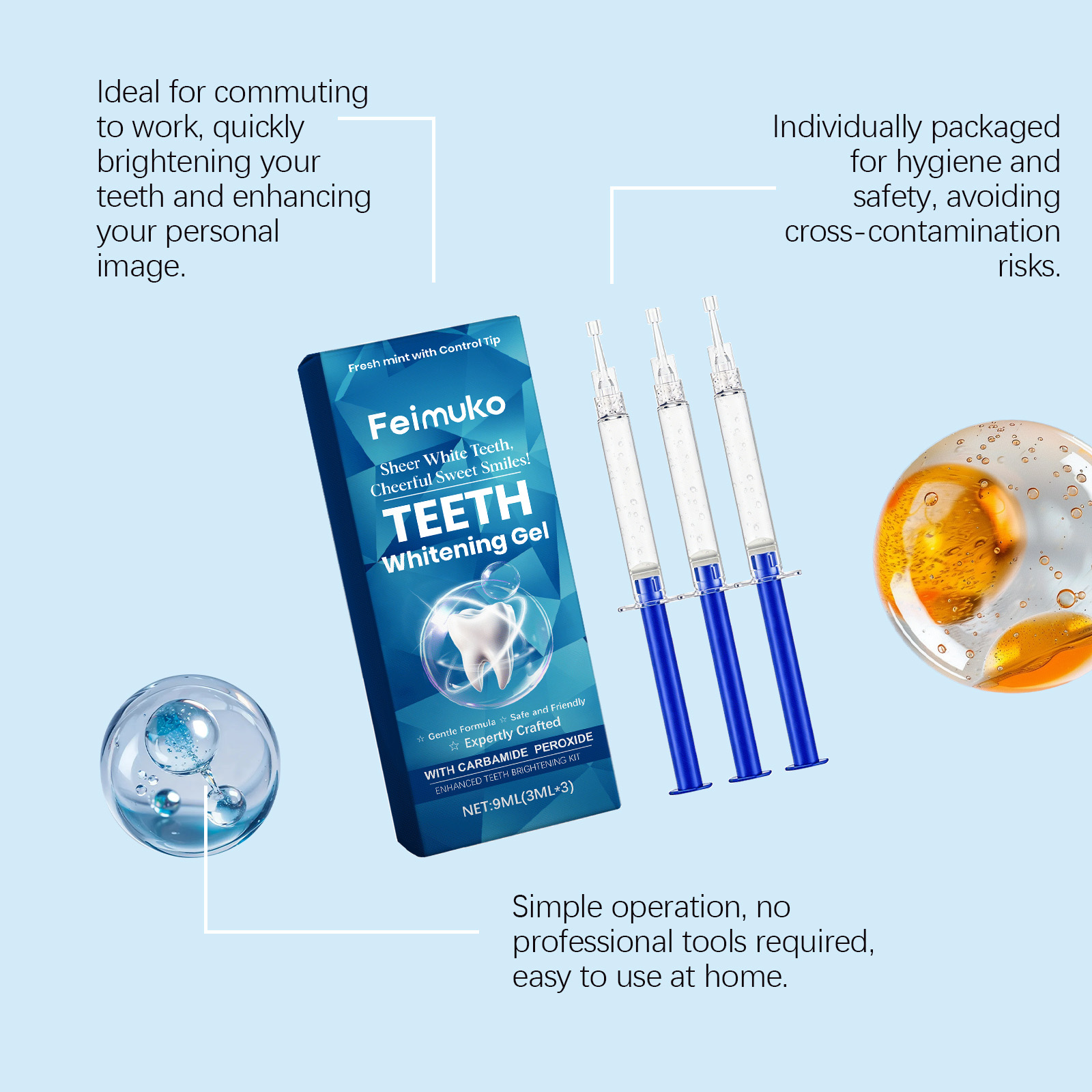 Feimuko Teeth Whitening Gel 3P - Teeth Whitening Kit ulasan dan harga